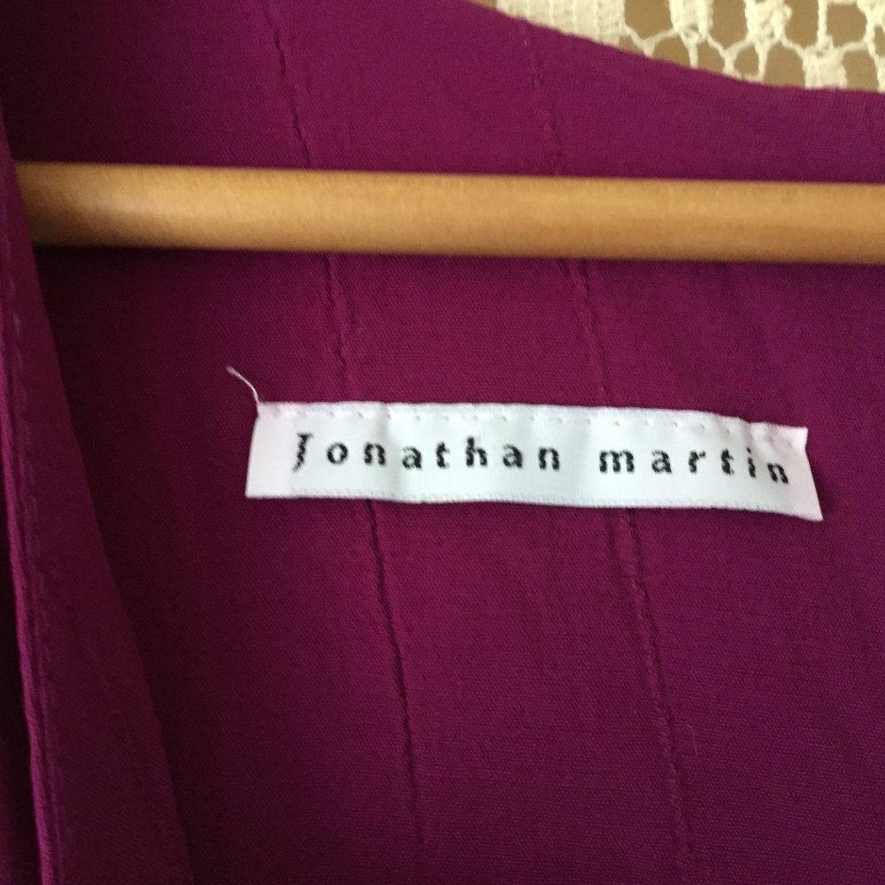 Magenta Crepe Mini Dress - Picture 5 of 6